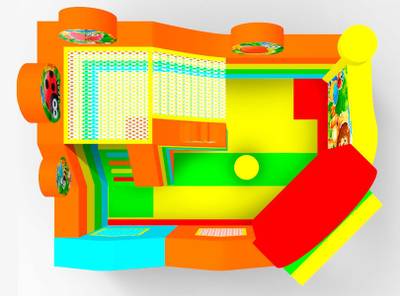 Коммерческий надувной батут «Друзья-зверята», 4*3*2,9