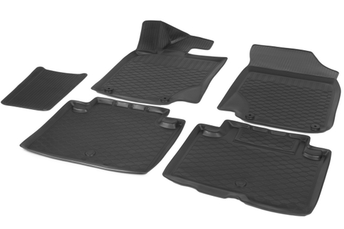 Коврики в салон автомобиля Rival для Geely Atlas 2018-н.в., полиуретан, с крепежом, 5 частей, 11903001