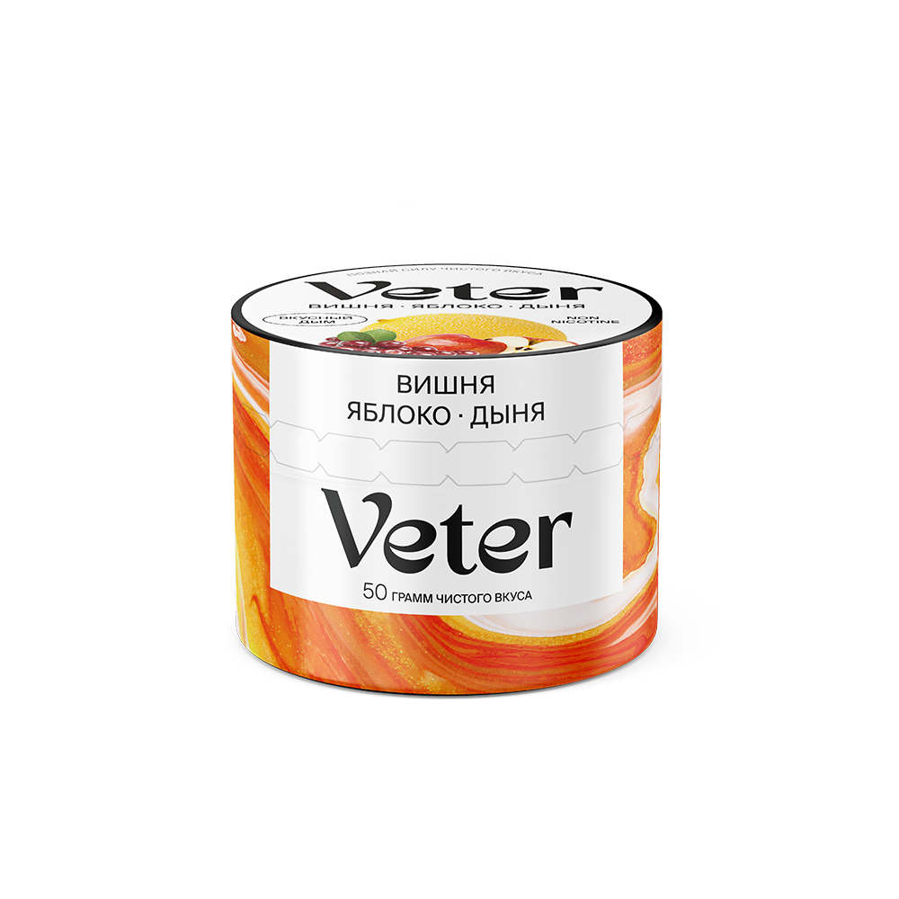 Кальянная смесь безникотиновая Veter - Вишня-Яблоко-Дыня, 50г.