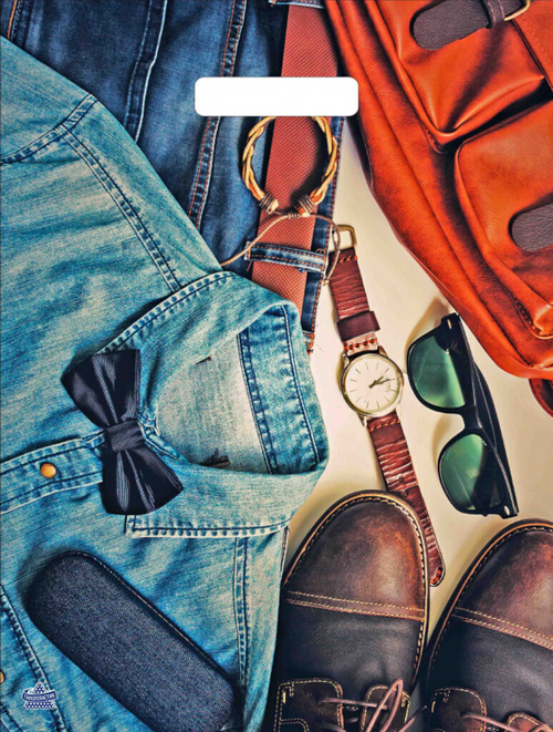 Пакет 40*31см (60мк) с вырубной укрепл. ручкой "Деним" Глянец ПВД  Источник: https://elimkanz.ru/product/181371/