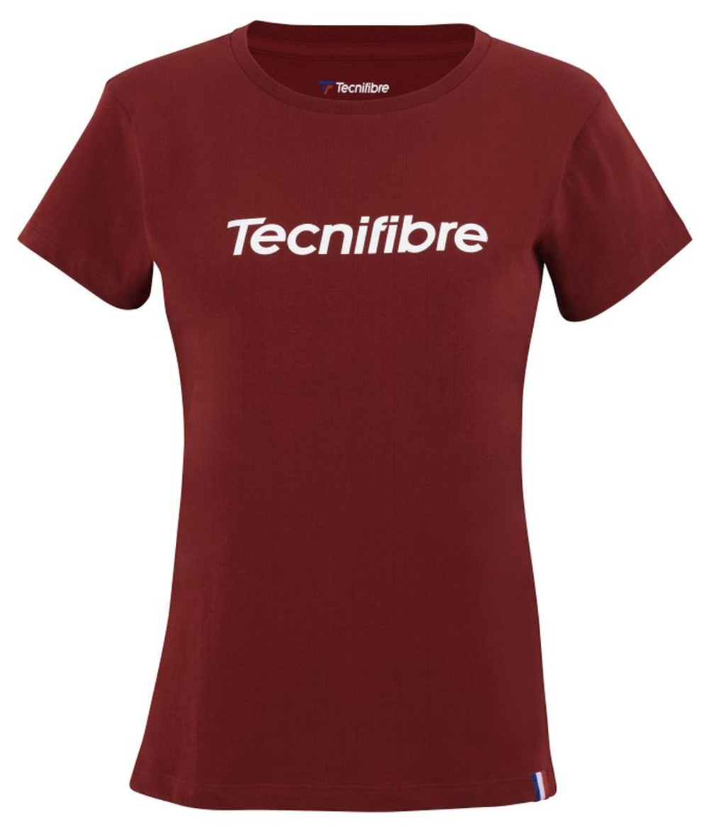 Женская теннисная футболка Tecnifibre Club Cotton Tee - cardinal