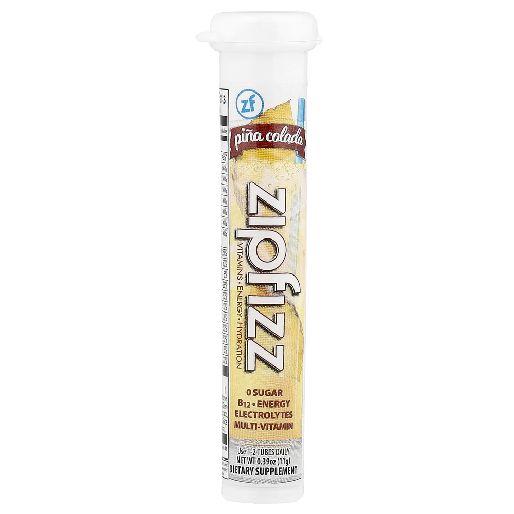 Zipfizz, смесь для энергетического напитка, пина колада, 20 тюбиков по 11 г (0,39 унции)