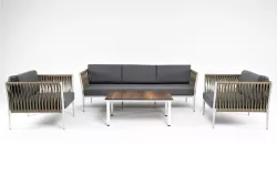 "Касабланка" лаунж-зона плетеная из роупа 5-местная, цвет серый