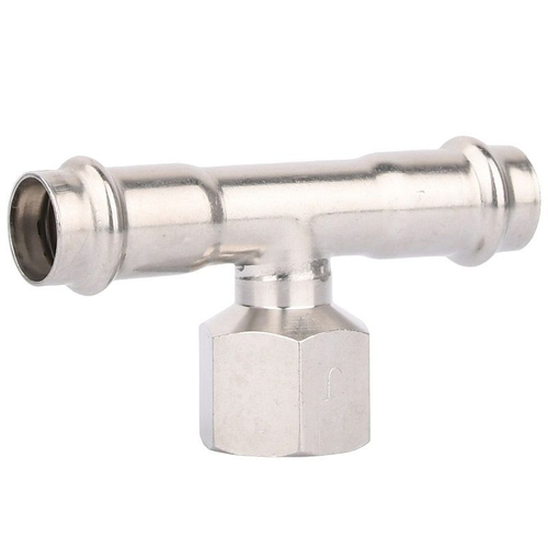 Тройник 28-18-28, WAAG Heavy Inox, пресс-пресс, сталь нержавеющая