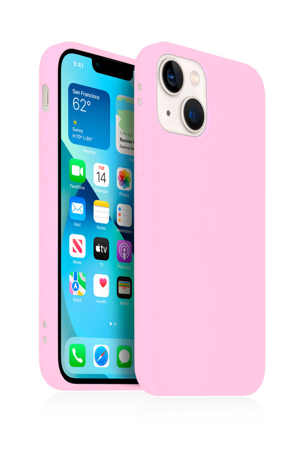 Накладка iPhone 14 силикон розовый