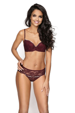 Ажурный бюстгальтер Livia на каркасах (Размер: 75B) (Цвет: бордовый)