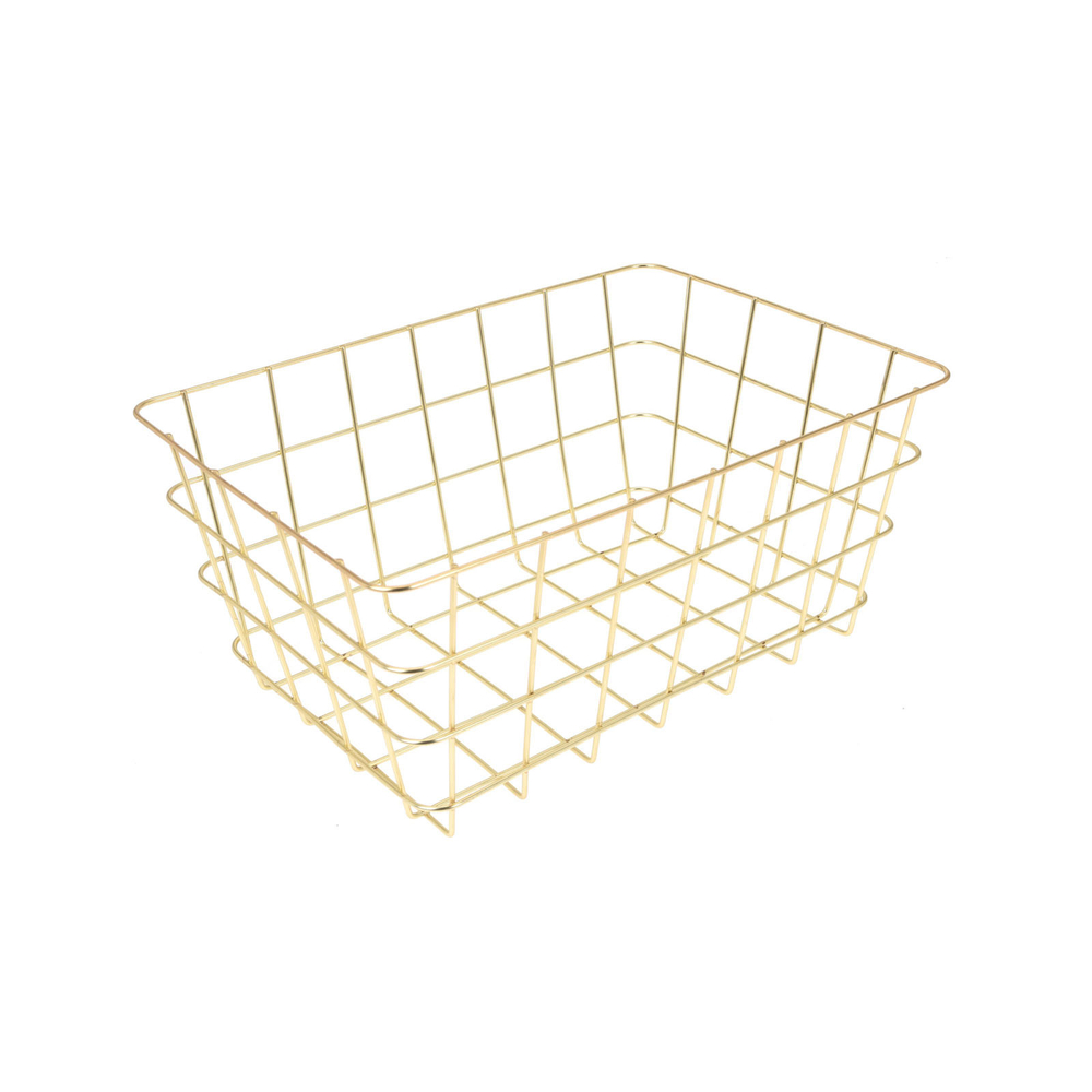 Корзина сетчатая золотая 30*21*14 см