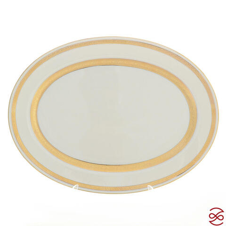 Блюдо овальное Falkenporzellan Constanza Cream Gold 35 см