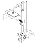 Душевая система c термостатом Damixa Gala 953810300 Черный