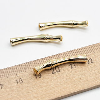 Бусина Бамбук, цвет золото, размер около 30*4 мм, цена за 1 шт