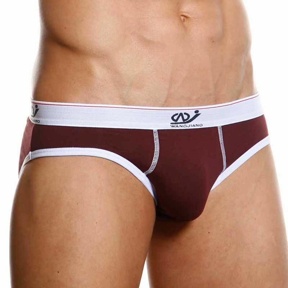 Мужские трусы брифы WangJiang коричневые WG00141