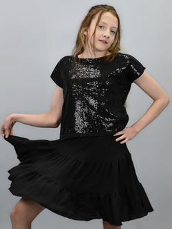 Блузка топ с пайетками для девочки