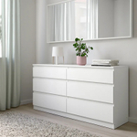 Комод КАЛЕН 6 ящиков 140*40*72, белый, KULLEN