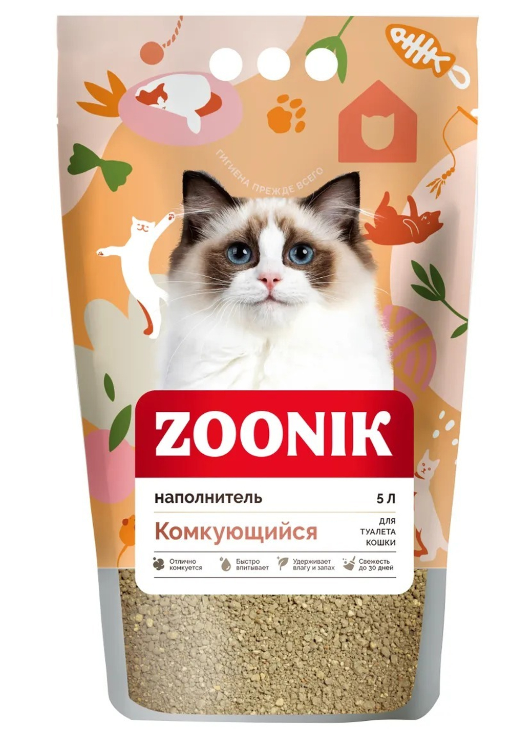 Наполнитель ЗООНИК комкующийся - 5 л