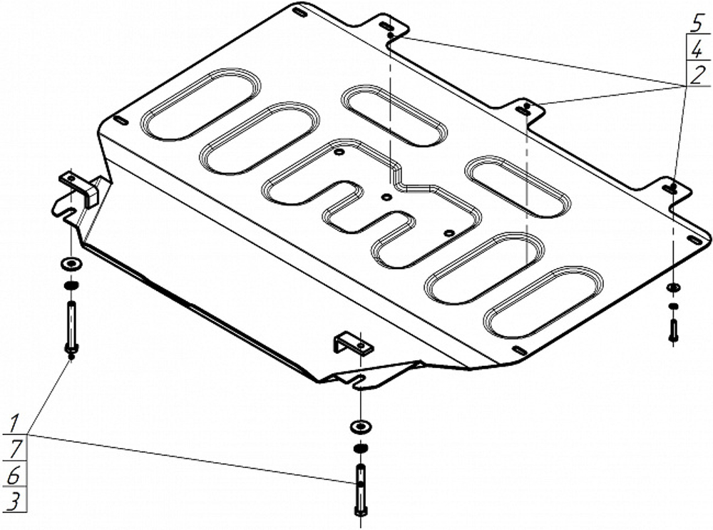 Защита картера двигателя, КПП. 2 мм, Сталь. для Dongfeng Mage 2025-н.в., Motodor.78613