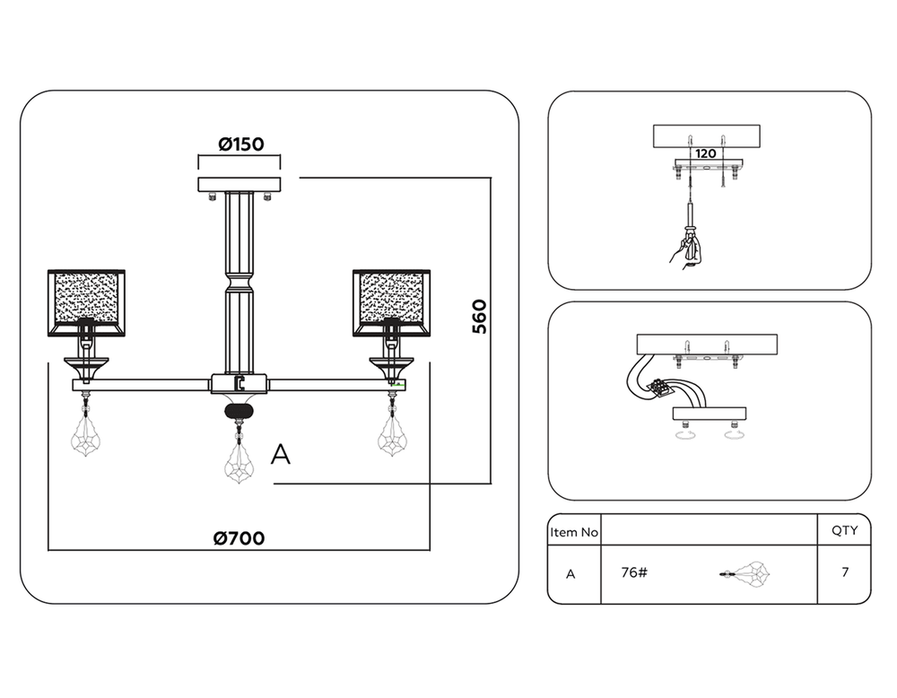 Ambrella Подвесная люстра с хрусталем Traditional TR4533