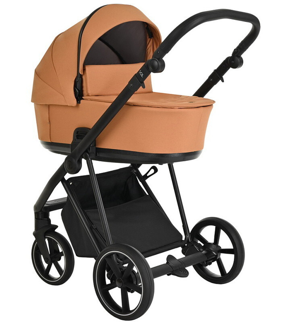 Детская коляска Roan Sol 3 в 1 с автокреслом Tutis Elo Lux Black RSL/1014 Cinnamon