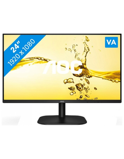 23,8" AOC 24B2XHM2 1920x1080, WLED, 16:9, VA, 250cd, 3000:1, 20M:1, 5ms, 178/178, D-Sub, HDMI, 75Hz, Tilt, Внеш, VESA, Black, 3y