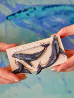 Молд силиконовый прямоугольный кит для торта