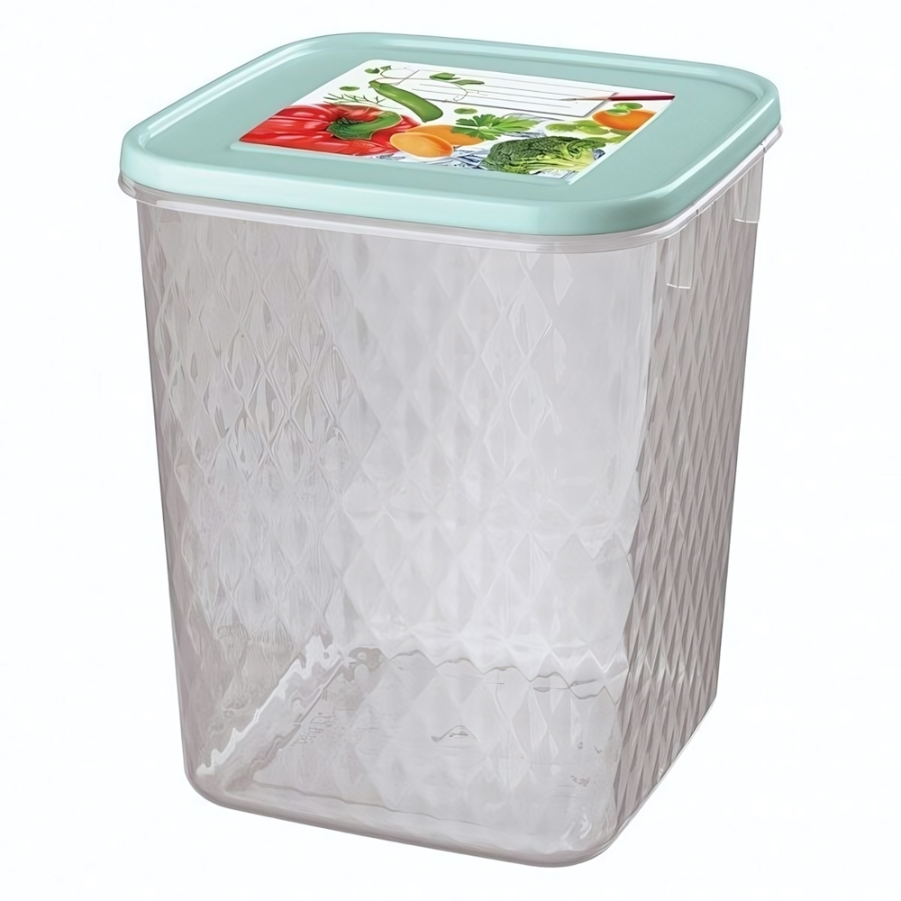Контейнер для замораживания и хранения продуктов с декором "кристалл" 2,3л (светло-голубой)