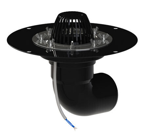 ТП-11.100-Э Воронка водосточная пластиковая с подогревом с горизонтальным в