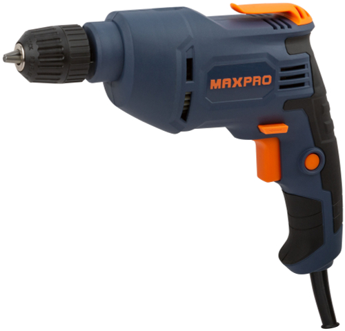 MAX-PRO Дрель электрическая 450 Вт, 0-2700об/мин, быстрозажимной патрон 0,8-10мм, 1,1 кг, резиновые вставки, кор. 85052