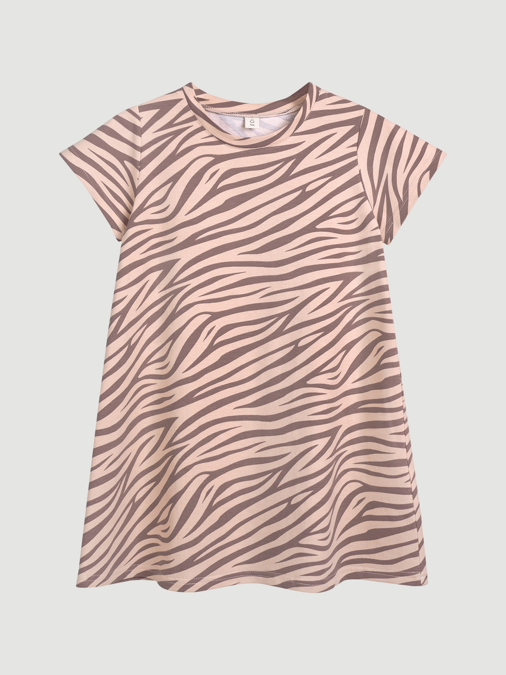 Платье трапеция Mjölk Зебра розовая, с коротким рукавом, уценка