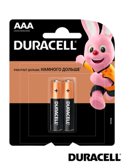 Батарейка Duracell Basic AAA / LR03, в упаковке 2 шт. (LR03/MN2400)