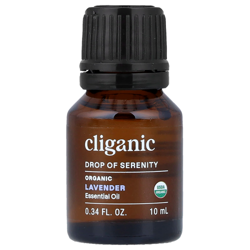 Cliganic, Органическое эфирное масло лаванды, 10 мл (0,34 жидк. Унции)