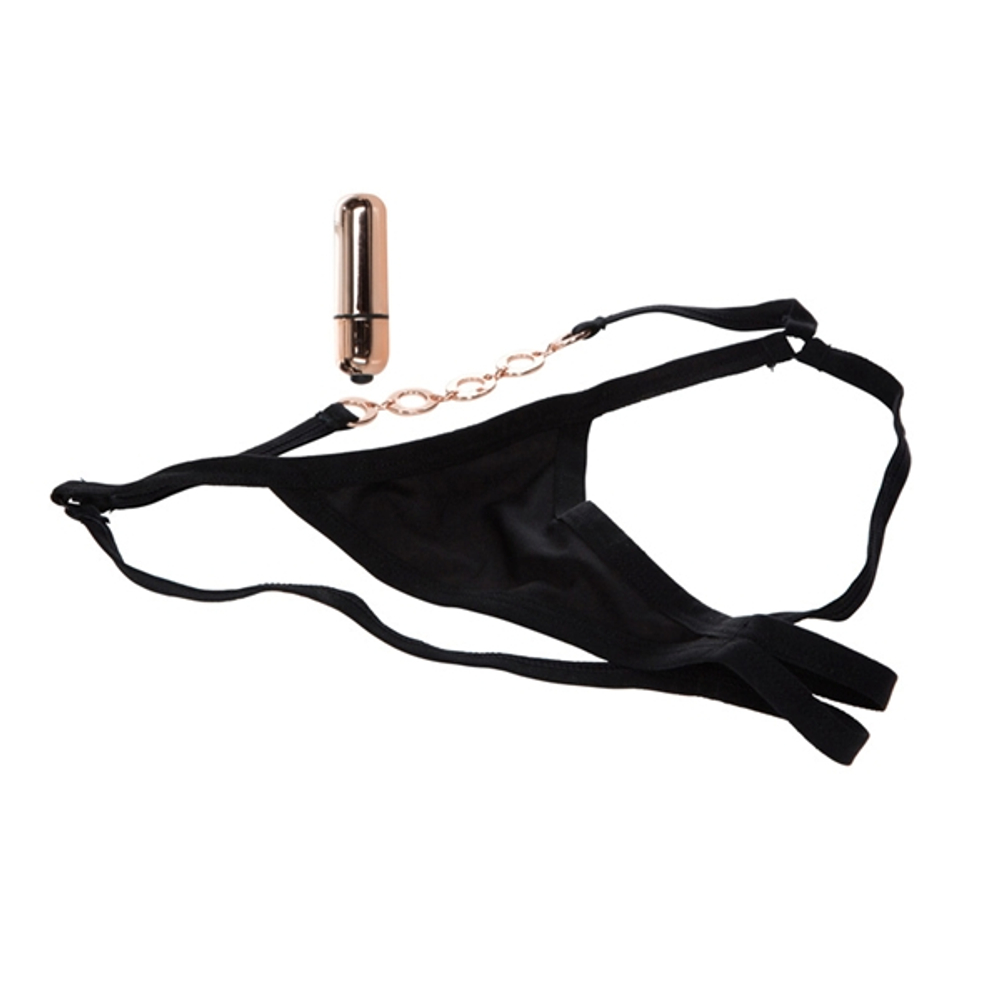 Трусики с вибрацией Crotchless Panty (Размер: S-M-L) (Цвет: черный)