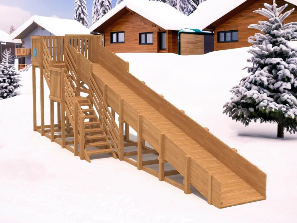 Зимняя горка Snow Fox, скат 10 м