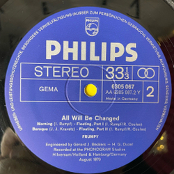 Винтажная виниловая пластинка LP Frumpy All Will Be Changed (Germany 1970)