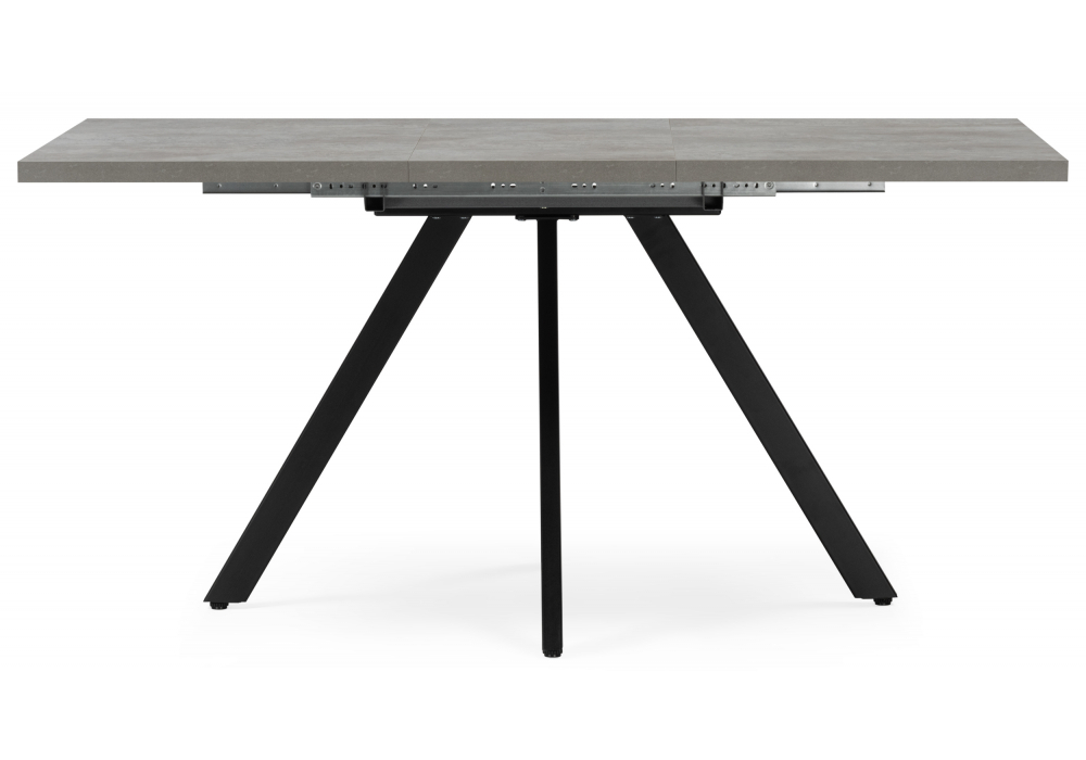 Стол деревянный Woodville Райн 32 116(160)x77 раздвижной цемент, черный, ножки черные