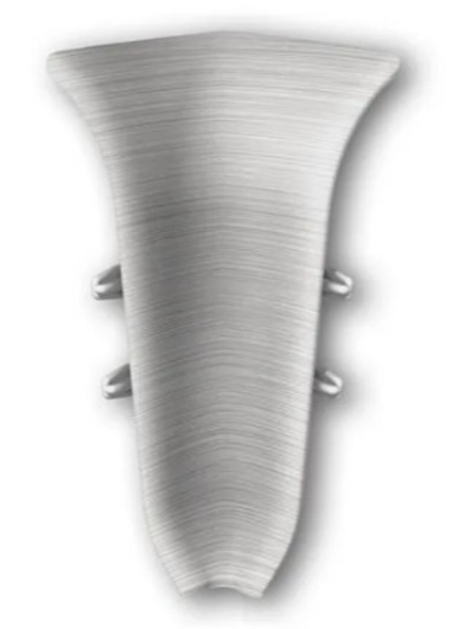 Угол внутренний для плинтуса 70мм "Идеал Классик", 186 Алюминий