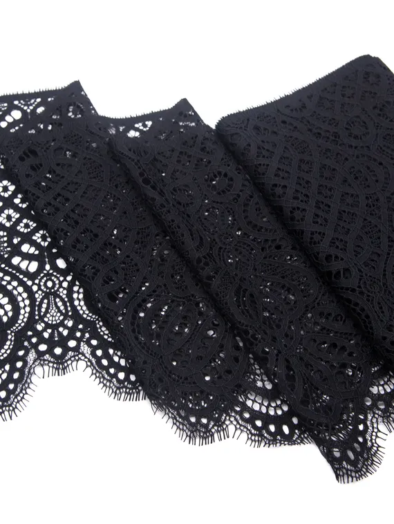 01-58 Кружево шантильи 25 см, черный 170