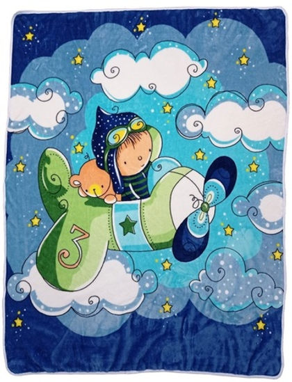 Плед велсофт 90х110см Лётчик