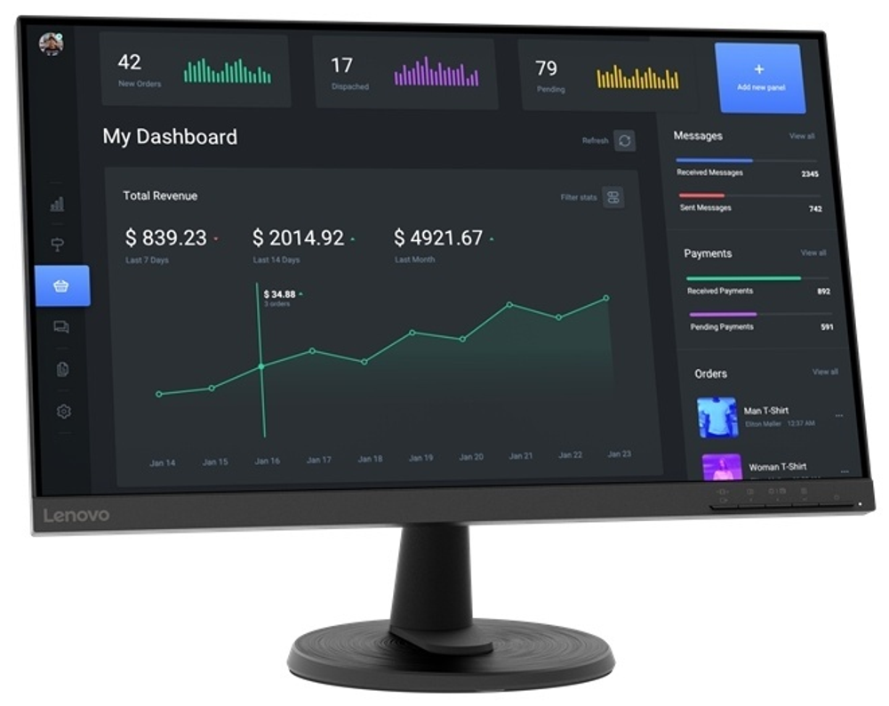 Монитор Lenovo 63DCKAT6EU черный