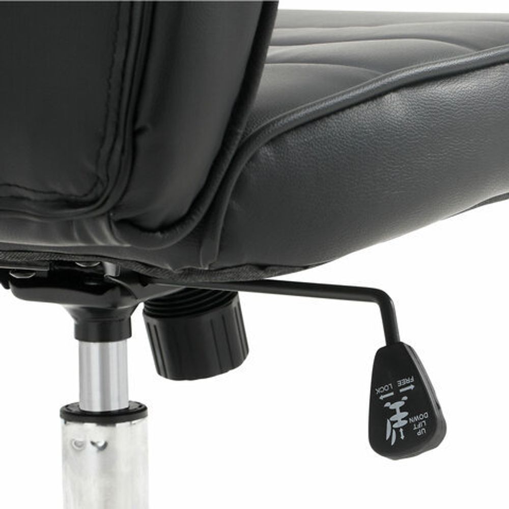 Кресло офисное BRABIX "Stark EX-547", экокожа, хром, черное, 531948