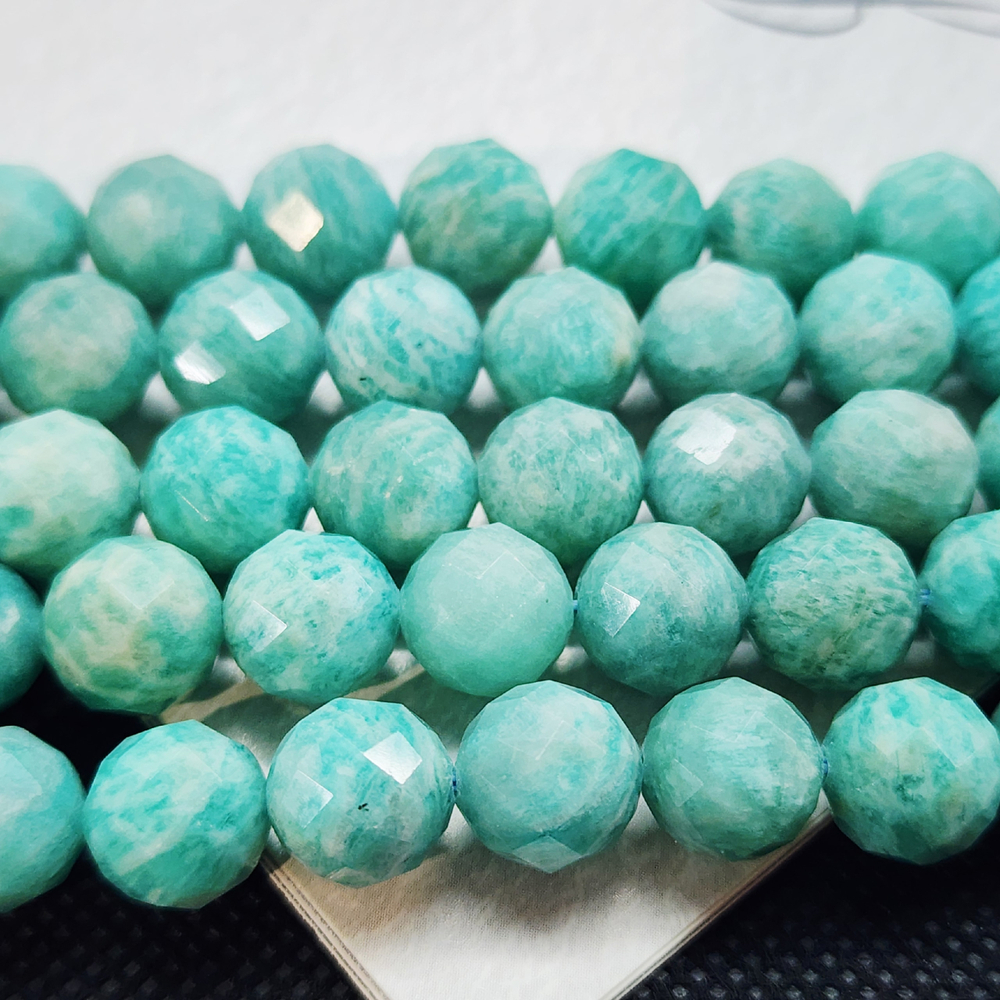 Амазонит яркий, сочный, шар, огранка, 10мм, штучно