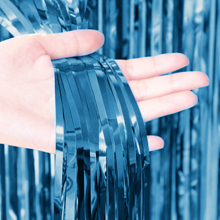 Занавес Дождик Голубой Металлик 100*200 см.