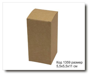 Коробка Код 1359 размер 5,5х5,5х11 см крафт картон