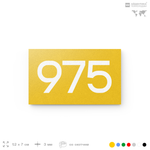 Номер на дверь 975, табличка на дверь для офиса, квартиры, кабинета, аудитории, склада, желтая 120х70 мм, Айдентика Технолоджи
