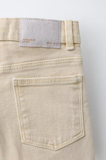 ZARA БРЮКИ ИЗ САРЖИ СТАНДАРТНОГО КРОЯ, СЛОНОВАЯ КОСТЬ