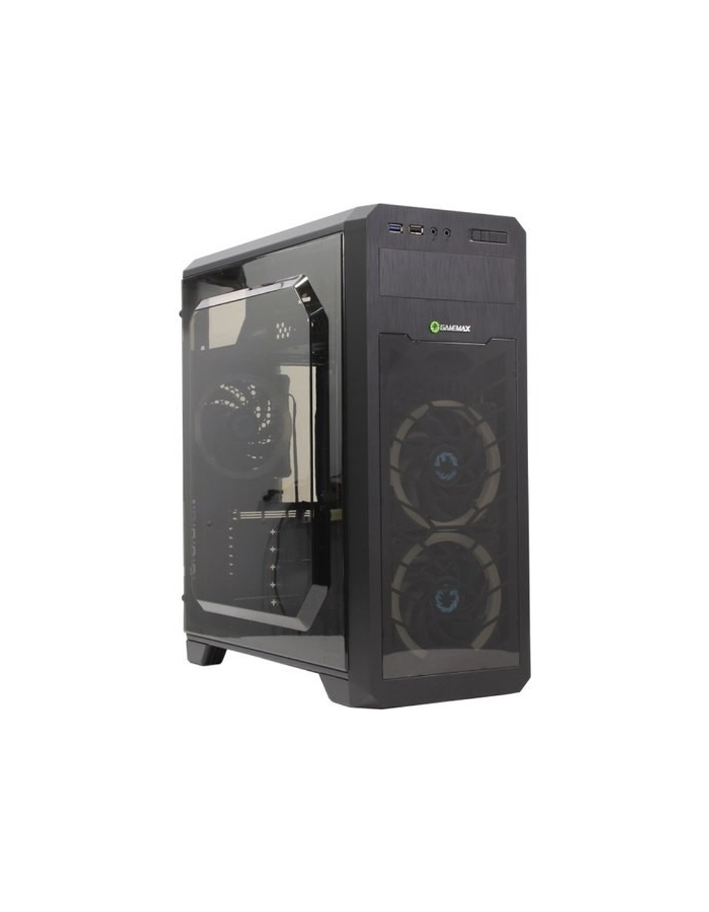 Корпус для компьютера GameMax Корпус G563 без БП (Midi Tower, ATX, LED, Черн., Прозрач. бок. и фронт. панель, USB 3.0)