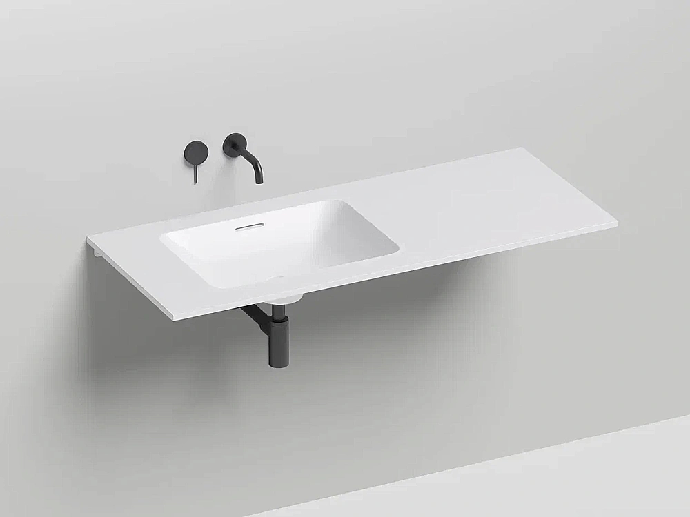 Раковина врезная снизу столешницы Salini MAREA 06 1802206M 55 из искусственного камня S-Stone, белая матовая