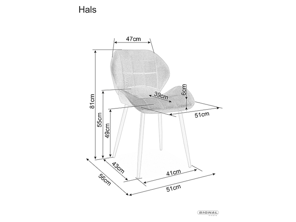 Стул SIGNAL HALS tap. 06 серый/черный
