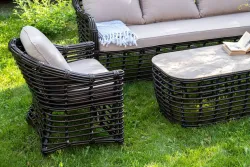 "Ницца" лаунж-зона из искусственного ротанга, цвет бронзовый