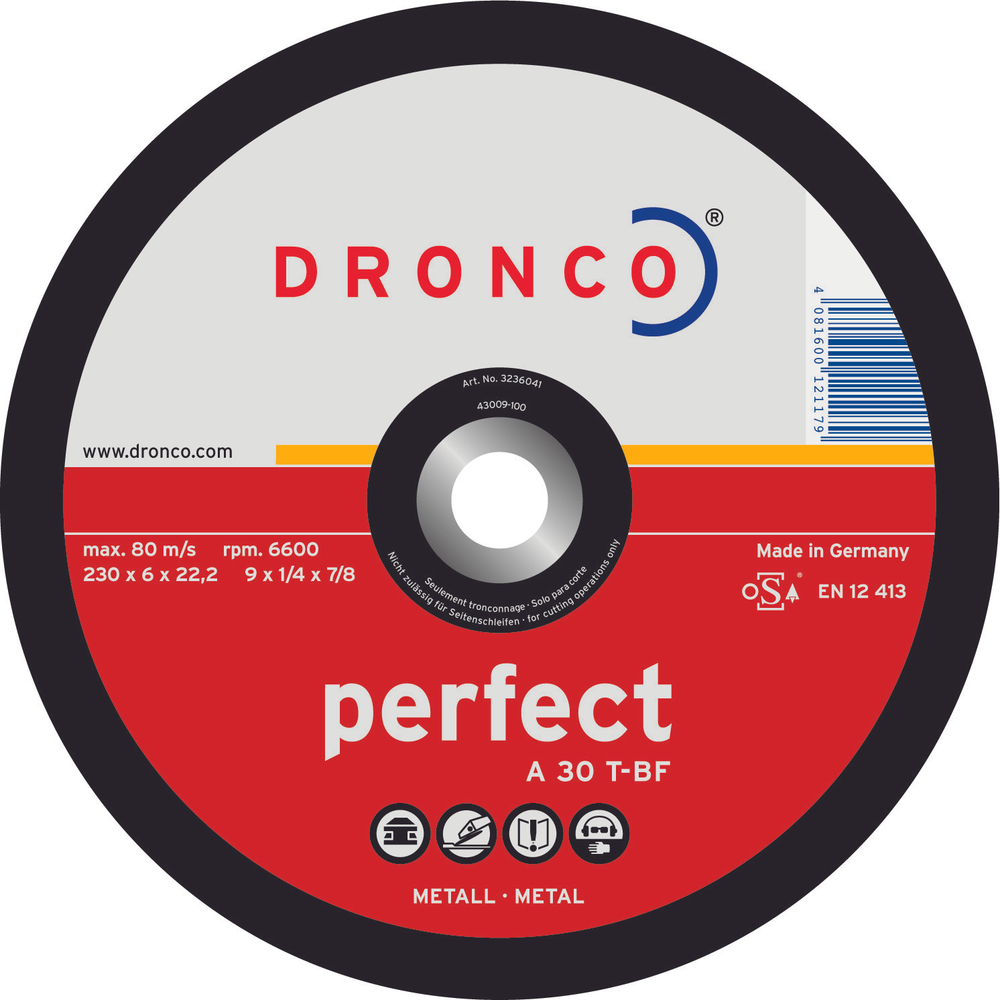 Шлифовальный диск Dronco A30T 100х6 3106040