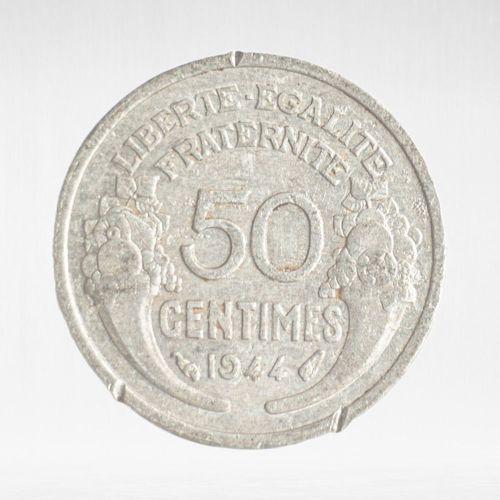 France, 50 Centimes 1944 - Light Type, Pierre-Alexandre Morlon, VF