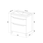 Тумба с умывальником IDDIS Ray, напольная, 70 см, белый, RAY70WFi95K